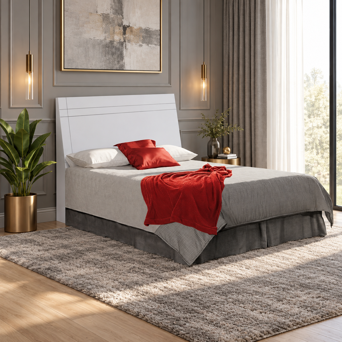 DELTA QUEEN HEADBOARD - WHITE