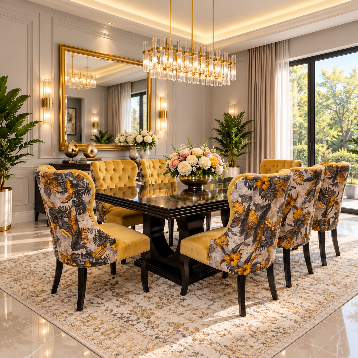 TRADE DINING SUITE 9PCE SET DARK