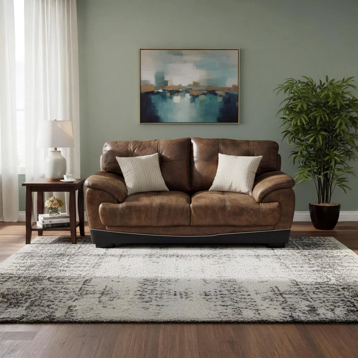 NEBRASKA 2SEATER FULL LEATHER BROWN